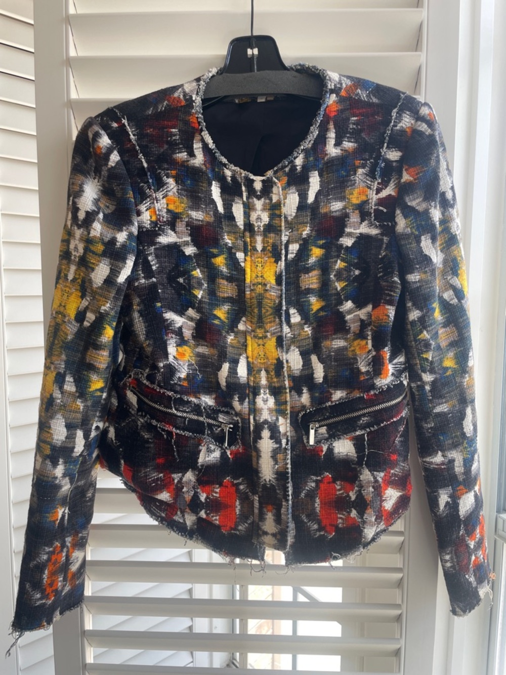 1. State Multicolor Tweed Zip Jacket